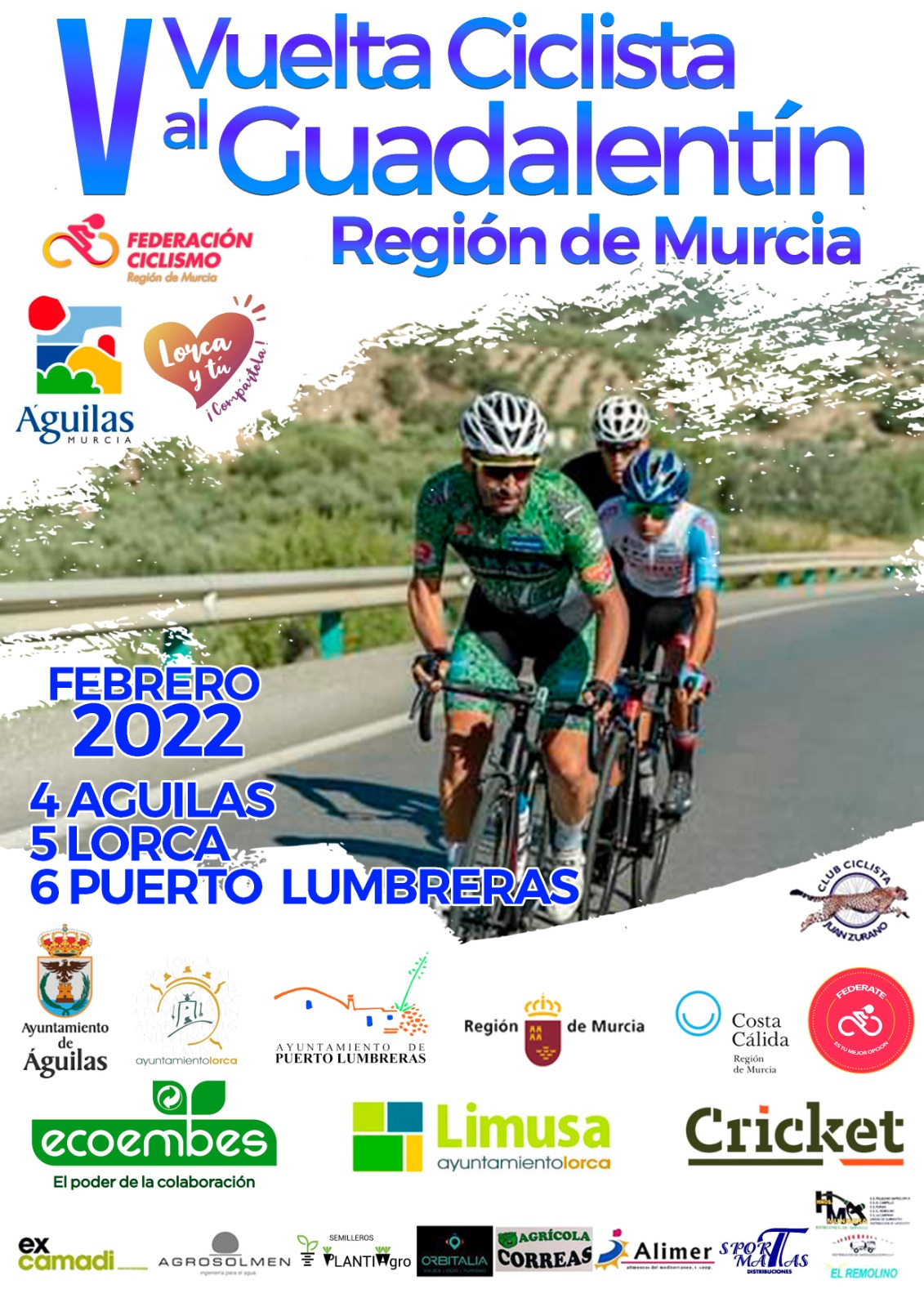 Puerto Lumbreras cerrará la V edición de la vuelta ciclista al Guadalentín - Región de Murcia