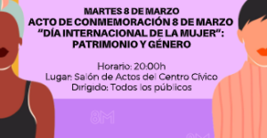 Puerto Lumbreras conmemorará el Día Internacional de la Mujer el próximo martes, 8 de marzo, con un acto institucional en el Centro Cívico