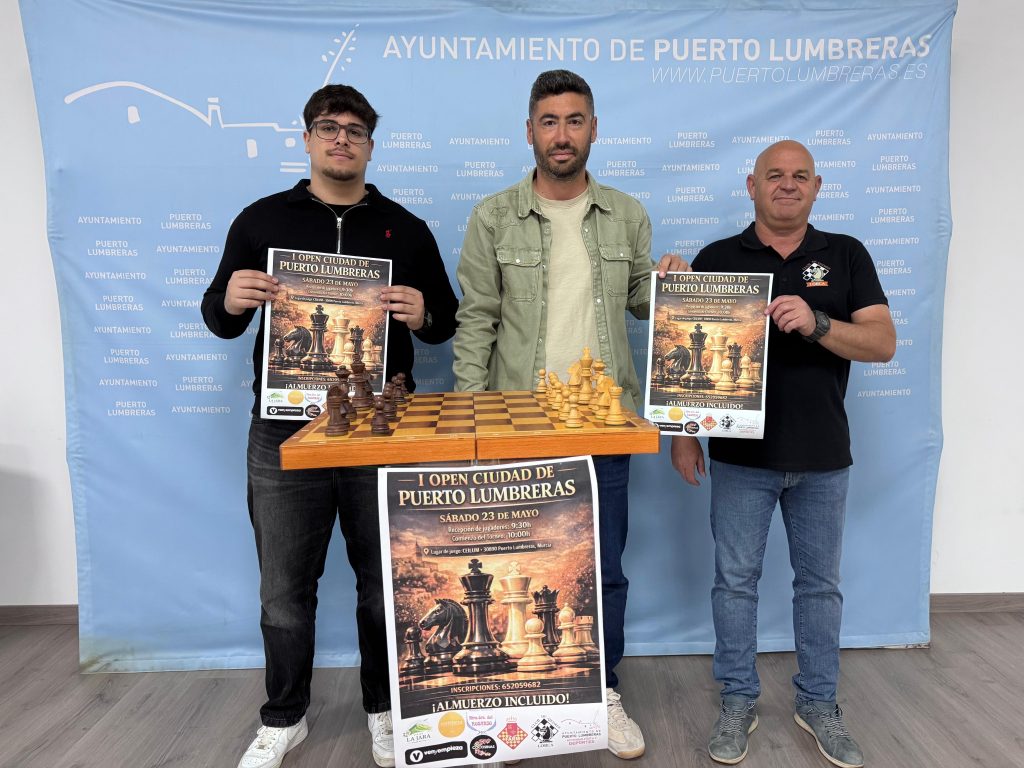 La Concejalía de Deportes informa de la celebración del I Open de Ajedrez ‘Ciudad de Puerto Lumbreras’ el próximo 23 de mayo