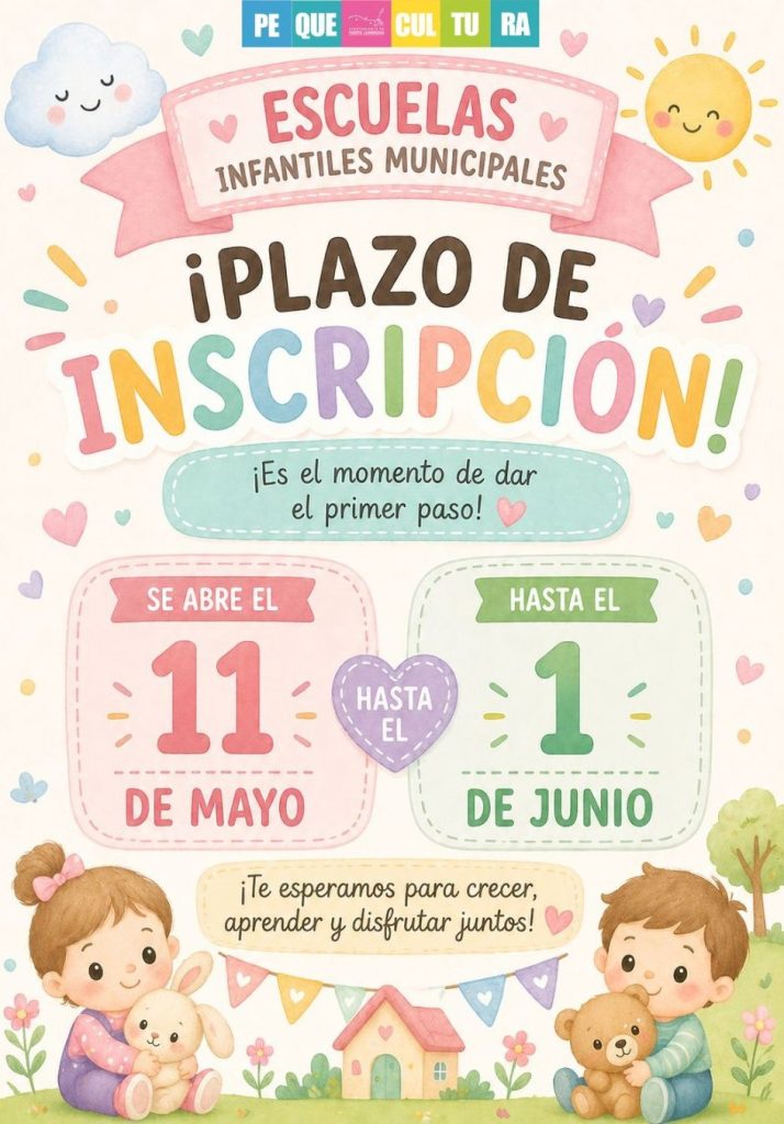 Las Escuelas Infantiles Municipales de Puerto Lumbreras abren el plazo de inscripción para el curso 2026/2027 con 409 plazas